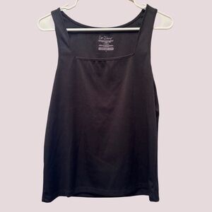 NWOT Live 2 Lounge Black Square Neck  Ribbed Lounge Tank -‎ Small